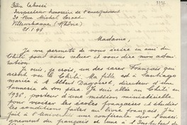 [Carta] 1946 janv. 21, Villeurbanne, [Francia] [a] Gabriela Mistral