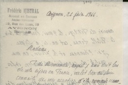 [Carta] 1946 juin 21, Avignon, [Francia] [a] Gabriela Mistral