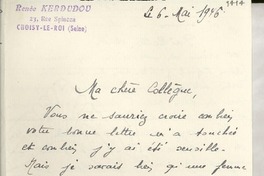 [Carta] [1946] [mars?], Choisy-Le-Roi, [Francia] [a] [Gabriela Mistral]