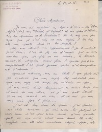 [Carta] 1946 déc. 22, Choisy-Le-Roi, [Francia] [a] Gabriela Mistral