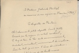 [Carta] 1946, [Francia] [a] Gabriela Mistral