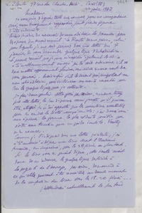 [Carta] 1947 janv. 22, Paris, [Francia] [a] Gabriela Mistral