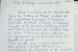 [Carta] 1949 nov. 4, Ville d'Avray, France [a] [Gabriela Mistral]