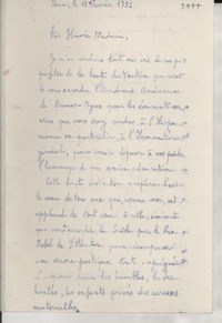 [Carta] 1951 févr. 12, Nice, [Francia] [a] [Gabriela Mistral]