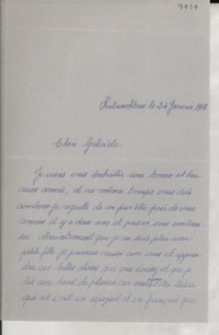 [Carta] 1948 janv. 24, Fontainebleau, [Francia] [a] Gabriela Mistral