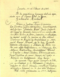 [Carta] 1946 feb. 12, Limache, [Chile] [a] Gabriela Mistral