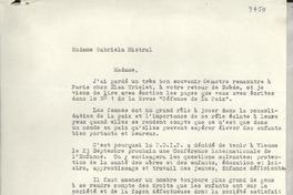[Carta] 1951 juil 14, [Francia] [a] Gabriela Mistral