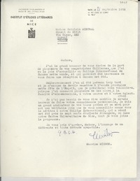 [Carta] 1952 sept. 17, Nice, [Francia] [a] Gabriela Mistral, Napoli, Italie