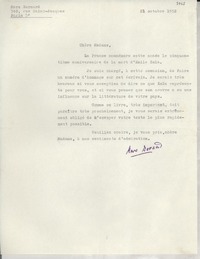 [Carta] 1952 oct. 21, Paris, [Francia] [a] [Gabriela Mistral]