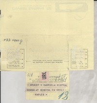 [Telegrama] 1952 nov. 18, Paris, [Francia] [a] Gabriela Mistral, Naples, [Italia]