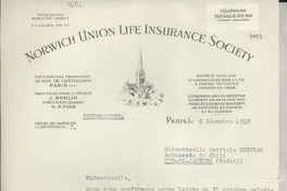 [Carta] 1952 déc. 8, Paris, [Francia] [a] Gabriela Mistral, Rio de Janeiro, Brésil