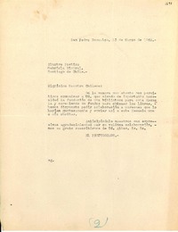 [Carta] 1946 mar. 13, San Pedro Nonualco, [El Salvador] [a] Gabriela Mistral, Santiago, Chile