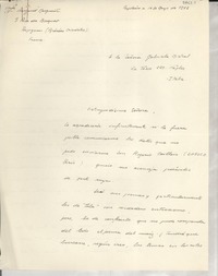 [Carta] 1952 mayo 16, Peripgnan, Francia [a] Gabriela Mistral, Italia