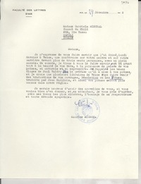 [Carta] 1952 déc. 19, Aix, [Francia] [a] Gabriela Mistral, Napoli, Italie