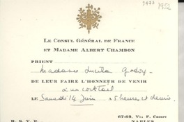 [Tarjeta] 1952 juin 14, Naples, [Italia] [a] Lucila Godoy