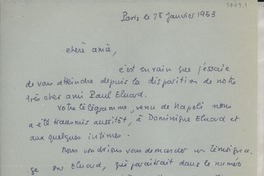 [Carta] 1953 janv. 28, Paris, [Francia] [a] Gabriela Mistral