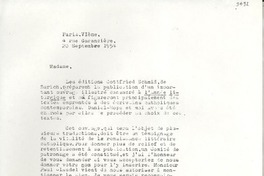 [Carta] 1954 sept. 20, Paris, [Francia] [a] [Gabriela Mistral]