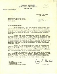 [Carta] 1946 mayo. 3, [Nueva York] [a] Lucila Godoy Alcayaga, Nueva York