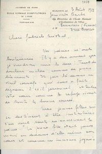[Carta] 1953 août 3, Beauvais, [Francia] [a] Gabriela Mistral