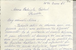 [Carta] 1946 ene. 14, [Bélgica] [a] Gabriela Mistral