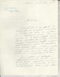 [Carta] 1955 févr. 7, Saumur, [Francia] [a] Gabriela Mistral