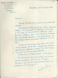 [Carta] 1946 nov. 25, Bruxelles, Belgique [a] [Gabriela Mistral]