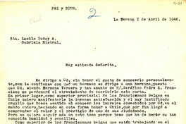 [Carta] 1946 abr. 1, La Serena, [Chile] [a] Gabriela Mistral