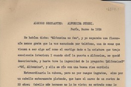 Algunos semblantes : Alfonsina Storni