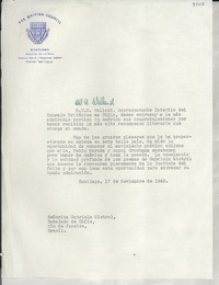 [Carta] 1945 nov. 17, Santiago, [Chile] [a] Gabriela Mistral, Río de Janeiro, Brasil