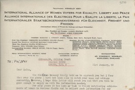 [Carta] 1946 Jan. 31, London [a] Señora Subercaseaux