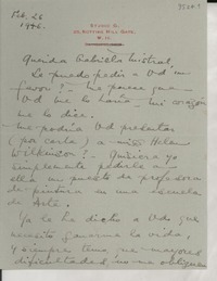[Carta] 1946 feb. 26, Londres, [Inglaterra] [a] Gabriela Mistral