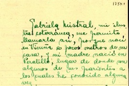 [Carta] 1946 jul., Santiago, [Chile] [a] Gabriela Mistral, [EE.UU.?]