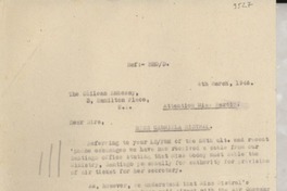 [Carta] 1946 Mar. 4, London [a] Gabriela Mistral