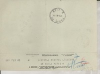 [Telegrama] 1946 janv. 22, Stockholm, [Suecia] [a] Gabriela Mistral, Paris, [Francia]