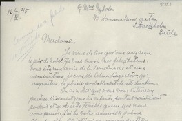 [Carta] 1945 nov. 16, Stockholm, Suède [a] Gabriela Mistral