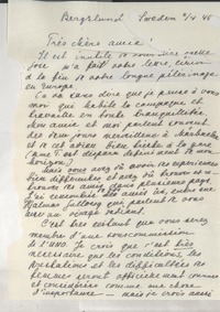[Carta] 1946 avril 2, Bergslund, Sweden [a] [Gabriela Mistral]