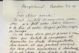 [Carta] 1946 avril 2, Bergslund, Sweden [a] [Gabriela Mistral]