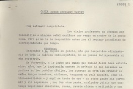 Carta sobre Giovanni Papini