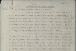 Prefacio de Gabriela Mistral