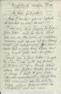 [Carta] 1948 jan. 16, Bergslund, Sweden [a] Gabriella [i.e. Gabriela] Mistral