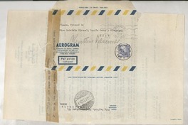 [Carta] 1950 May 22, Stockholm, [Suecia] [a] Gabriela Mistral, Chile