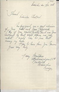 [Carta] 1948 Mar. 14, Stockholm, Sverige, [Sweden] [a] Gabriela Mistral