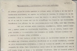 Coincidencias y disidencias entre las Americas