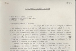 Carta para el diario de Cuba