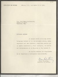 [Carta] 1950 nov. 10, México D. F. [a] Gabriela Mistral, Veracruz, México