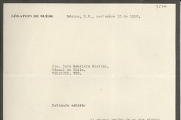 [Carta] 1950 nov. 10, México D. F. [a] Gabriela Mistral, Veracruz, México