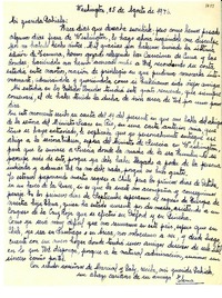 [Carta] 1946 ago. 8, Washington, [EE.UU.] [a] Gabriela [Mistral]