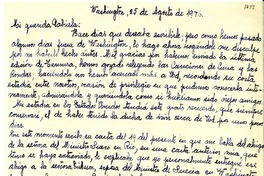 [Carta] 1946 ago. 8, Washington, [EE.UU.] [a] Gabriela [Mistral]