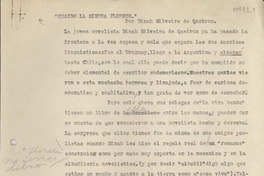 Cuando la sierra florece por Dinah Silveira de Queiroz