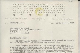 [Carta] 1953 abr. 23, Praha, [Checoslovaquia] [a] Gabriela Mistral, Nápoles, Italia